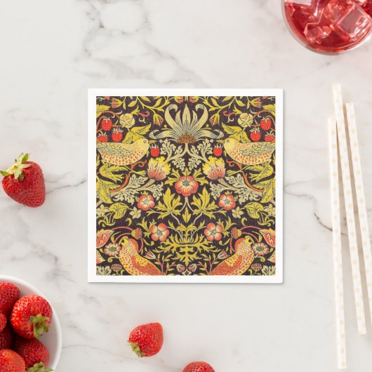 William Morris Strawberry Thief Pattern Servet (Insitu)