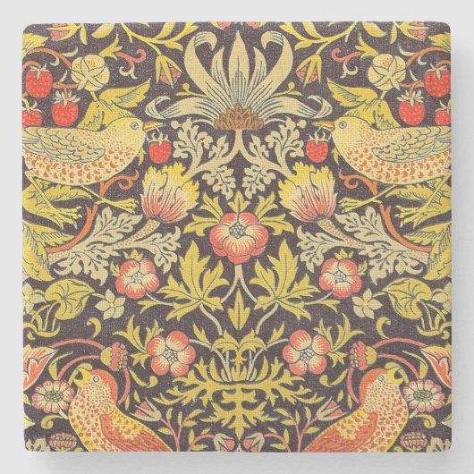 William Morris Strawberry Thief Pattern Stenen Onderzetter (Voorkant)