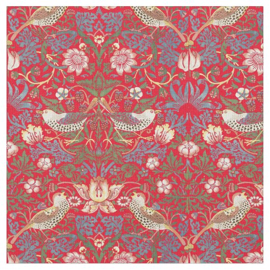 William Morris  Strawberry Thief Pattern Stof (Close Up)