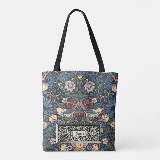 William Morris  Strawberry Thief Pattern Tote Bag (Achterkant)