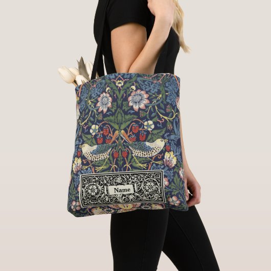 William Morris  Strawberry Thief Pattern Tote Bag (Dichtbij)