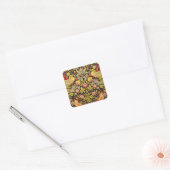 William Morris Strawberry Thief Pattern Vierkante Sticker (Envelop)