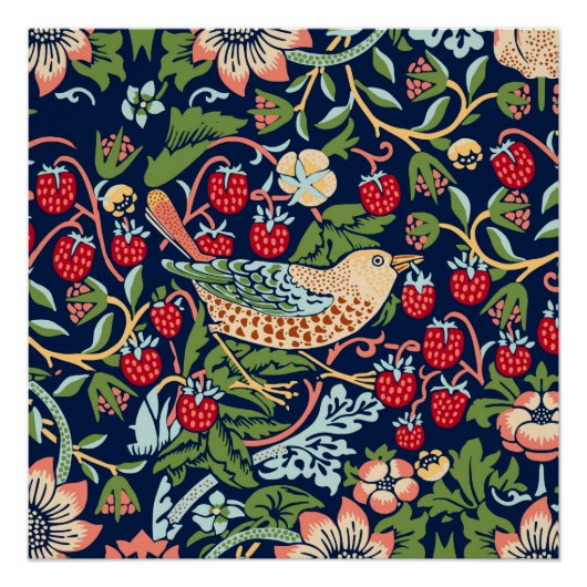 William Morris Strawberry Thief Perfect Poster (Voorkant)