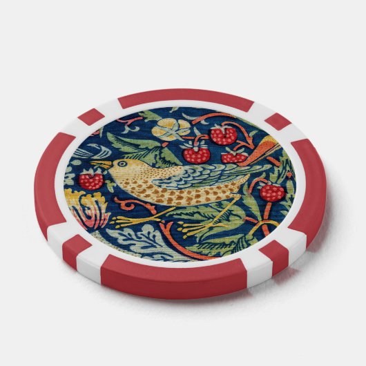 William Morris - Strawberry Thief Poker Chips (Enkel)