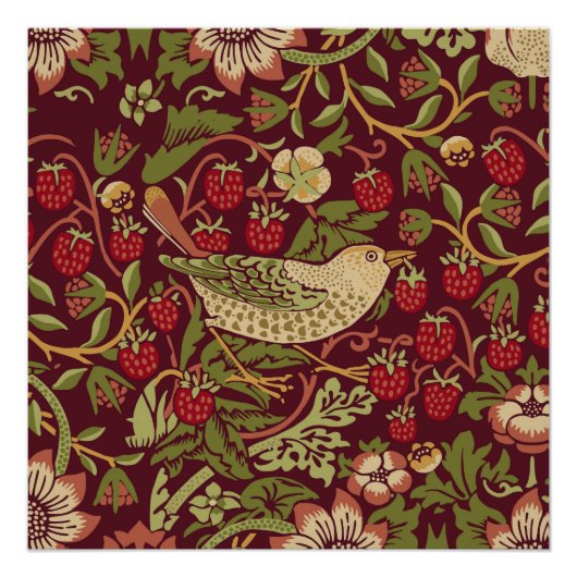 William Morris Strawberry Thief Poster (Voorkant)