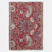William Morris Strawberry Thief Red Deken (Voorkant Verticaal)