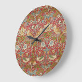 William Morris Strawberry Thief Red Floral Pattern Grote Klok (Hoek)