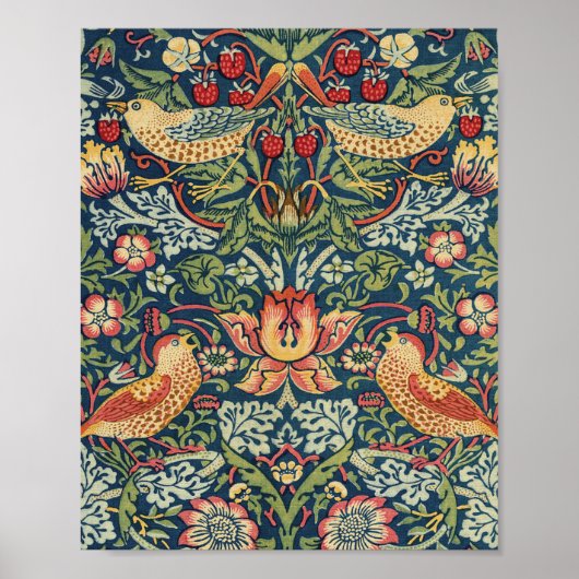 William Morris Strawberry Thief Rested Versie Poster (Voorkant)