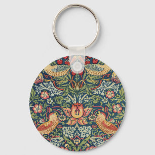 William Morris Strawberry Thief Rested Versie Sleutelhanger