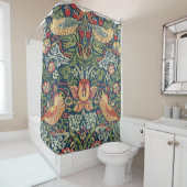 William Morris Strawberry Thief Restored Version Douchegordijn (In situ)