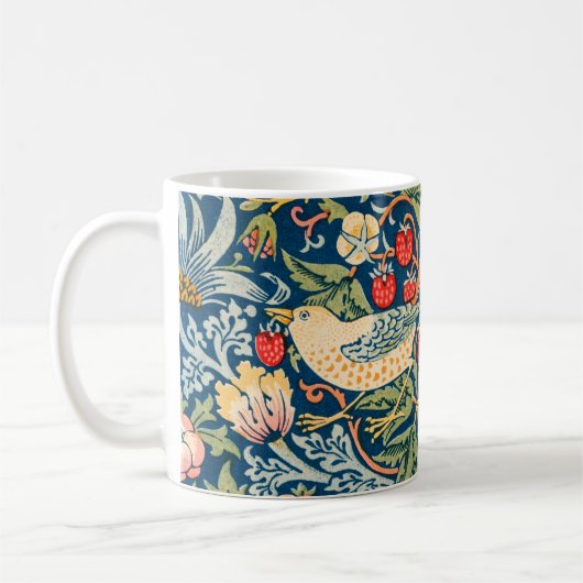  William Morris Strawberry Thief, Retro Koffiemok (Links)