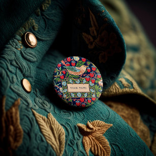 William Morris Strawberry Thief Ronde Button 3,2 Cm