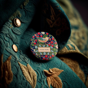 William Morris Strawberry Thief Ronde Button 3,2 Cm