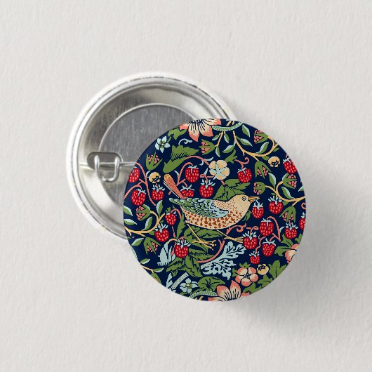 William Morris Strawberry Thief Ronde Button 3,2 Cm (Voorkant /achterkant)