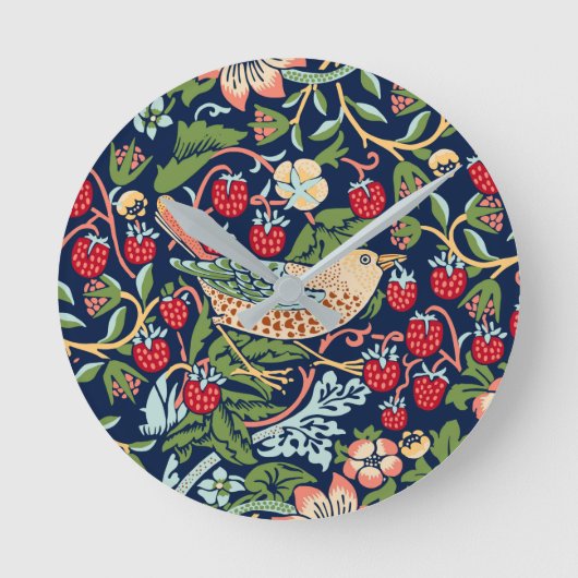 William Morris Strawberry Thief Ronde Klok (Voorkant)