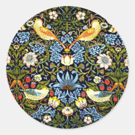 William Morris - Strawberry Thief Ronde Sticker