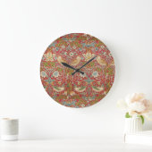 William Morris Strawberry Thief Rood Bloemmotief Grote Klok (Huis)