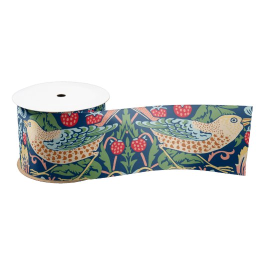 William Morris Strawberry Thief Satijnen Lint (Spoel)