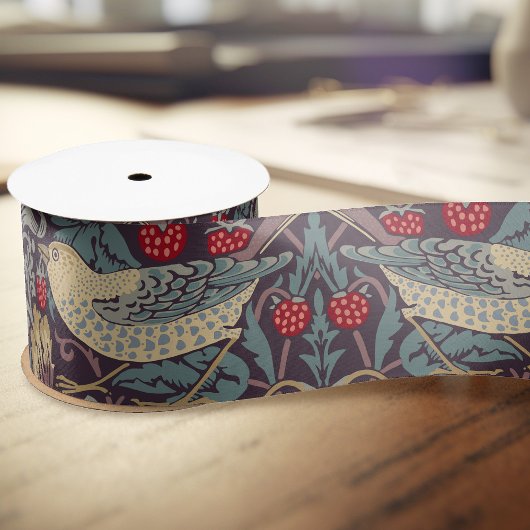 William Morris Strawberry Thief Satin Ribbon Satijnen Lint