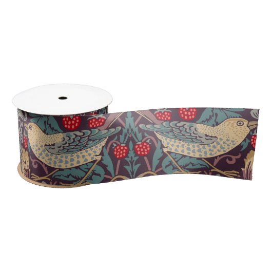 William Morris Strawberry Thief Satin Ribbon Satijnen Lint (Spoel)