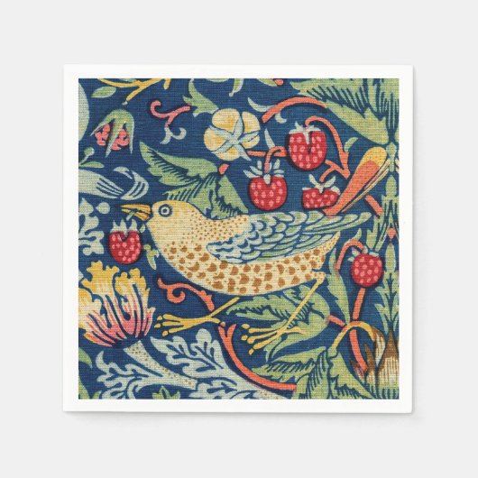 William Morris - Strawberry Thief Servet (Voorkant)