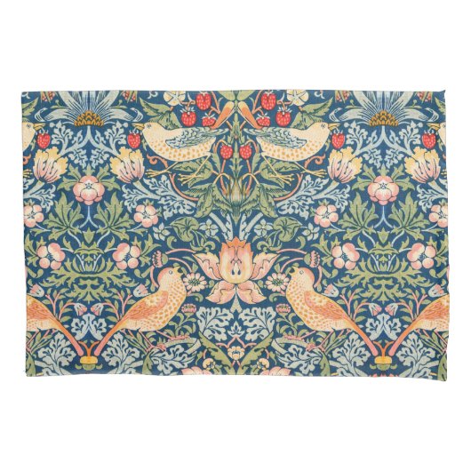 William Morris Strawberry Thief Set van twee Kussensloop (Voorkant-Links)