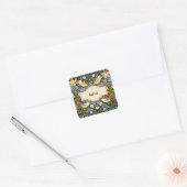 William Morris: Strawberry Thief SJABLOON, Vierkante Sticker (Envelop)