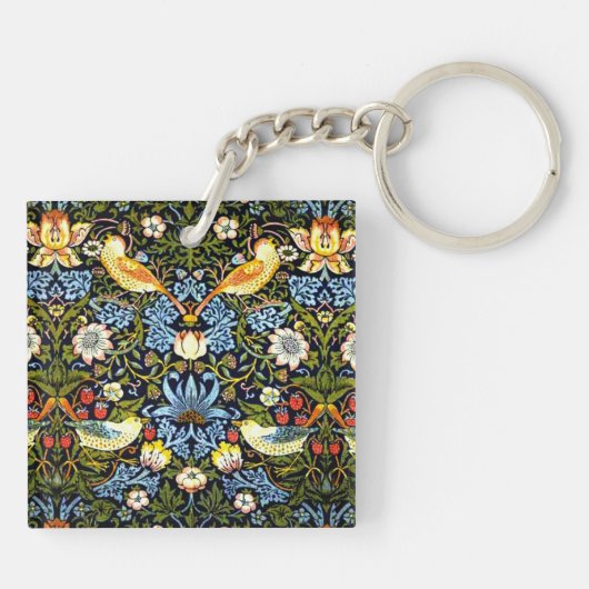 William Morris - Strawberry Thief Sleutelhanger (Achterkant)
