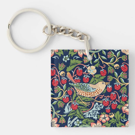 William Morris Strawberry Thief Sleutelhanger (voorkant)