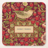 William Morris Strawberry Thief Square Paper Coast Kartonnen Onderzetters (Voorkant)