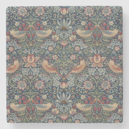 William Morris Strawberry Thief Stenen Onderzetter (Voorkant)