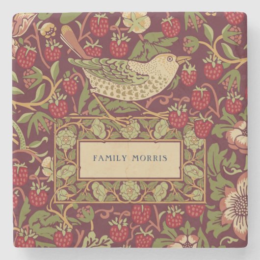 William Morris Strawberry Thief Stone Onderzetter (Voorkant)
