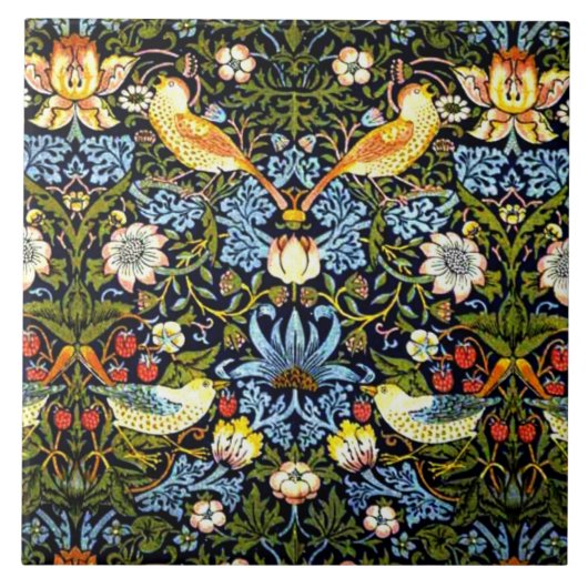 William Morris - Strawberry Thief Tegeltje (Voorkant)