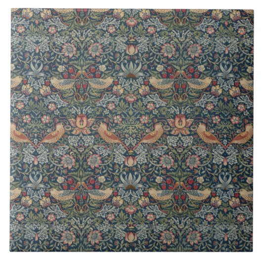 William Morris Strawberry Thief Tegeltje (Voorkant)