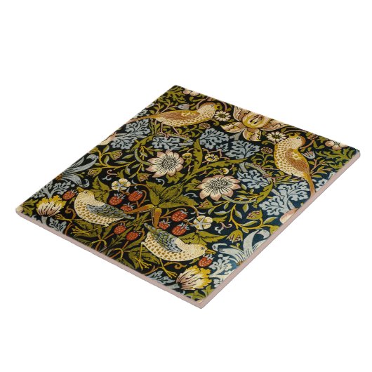 William Morris 'Strawberry Thief' Tegeltje (Zijkant)