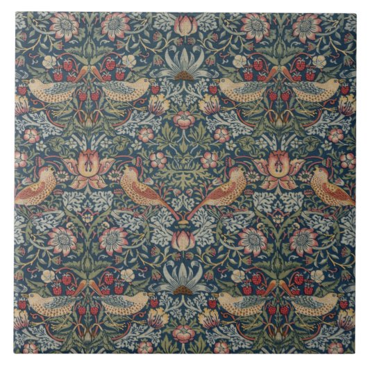 William Morris Strawberry Thief Tegeltje (Voorkant)