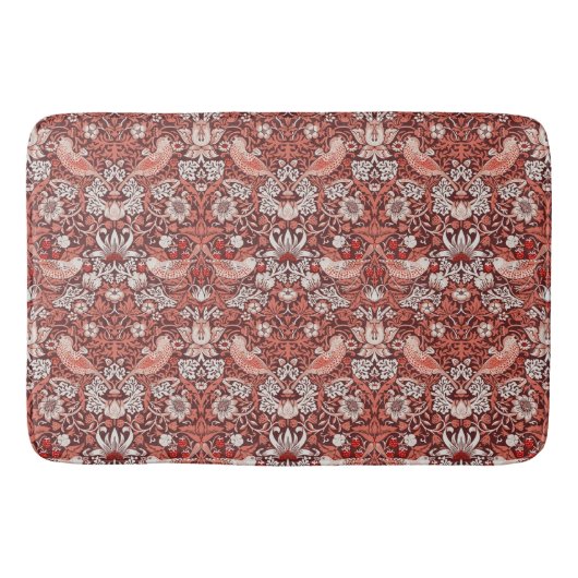 William Morris Strawberry Thief Terracotta Vogel Badmat (Voorkant)