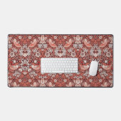 William Morris Strawberry Thief Terracotta Vogel Bureaumat (Keyboard & Muis)
