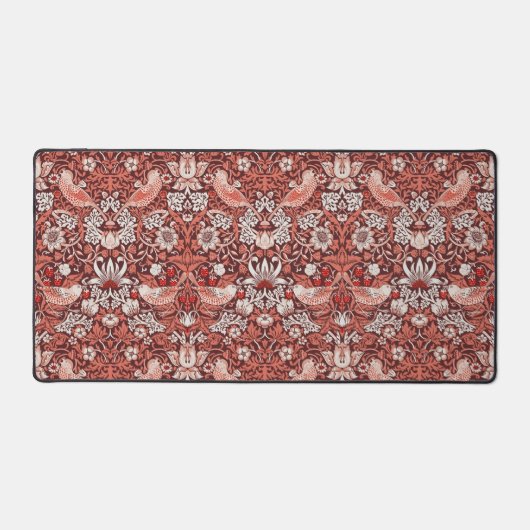 William Morris Strawberry Thief Terracotta Vogel Bureaumat (Voorkant)