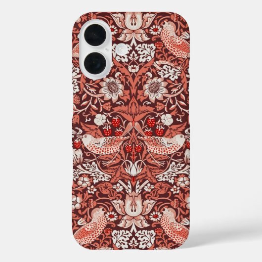 William Morris Strawberry Thief Terracotta Vogel Case-Mate iPhone Case (Achterkant)