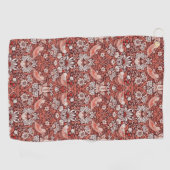 William Morris Strawberry Thief Terracotta Vogel Golfhanddoek (Horizontaal)