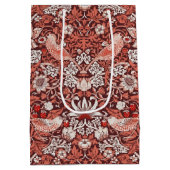 William Morris Strawberry Thief Terracotta Vogel Medium Cadeauzakje (Achterkant)