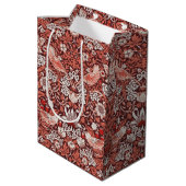 William Morris Strawberry Thief Terracotta Vogel Medium Cadeauzakje (Achterkant Gekanteld)