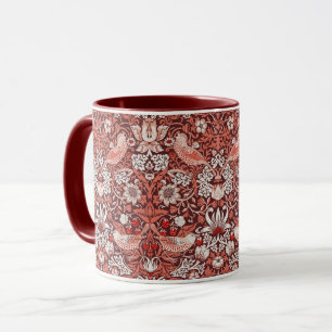 William Morris Strawberry Thief Terracotta Vogel Mok