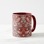 William Morris Strawberry Thief Terracotta Vogel Mok (Voorkant rechts)