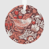William Morris Strawberry Thief Terracotta Vogel Ornament (achterkant)