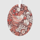 William Morris Strawberry Thief Terracotta Vogel Ornament (voorkant)
