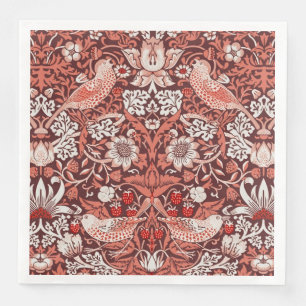 William Morris Strawberry Thief Terracotta Vogel Servet