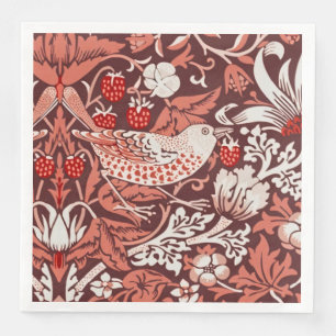 William Morris Strawberry Thief Terracotta Vogel Servet