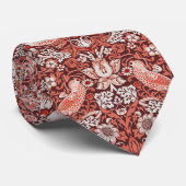 William Morris Strawberry Thief Terracotta Vogel Stropdas (Opgerold)